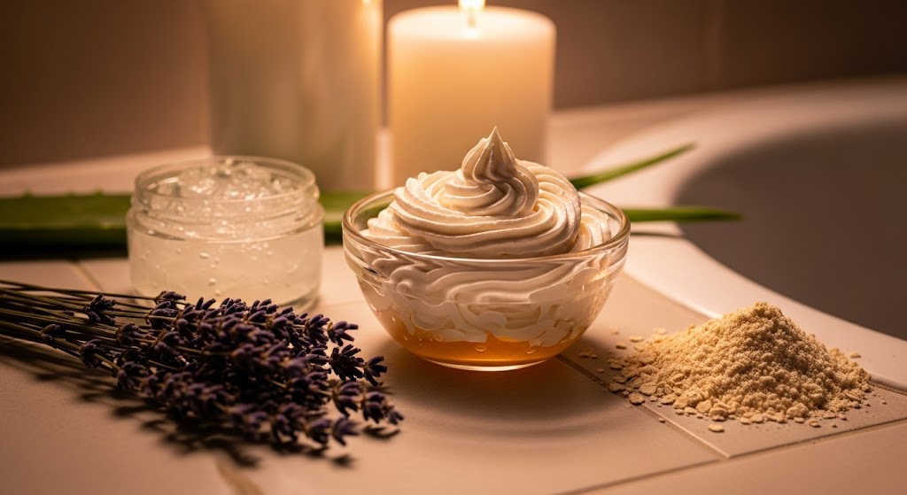 Bedtime whipped honey care for sunburn