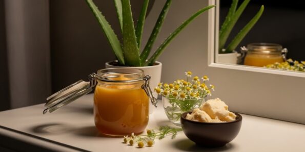 Nighttime honey skincare for sunburned skin