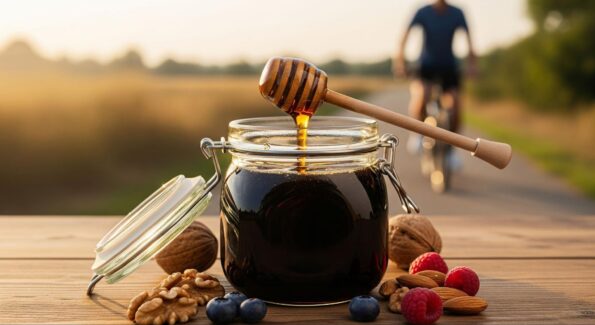 Raw black honey for energy and stamina boost