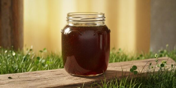 Black honey in a jar for hormone support