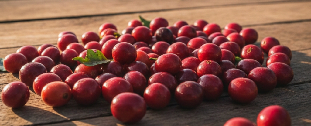Fresh coffee cherries for black honey process