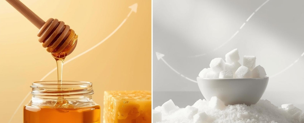 Honey vs sugar glycemic index comparison chart