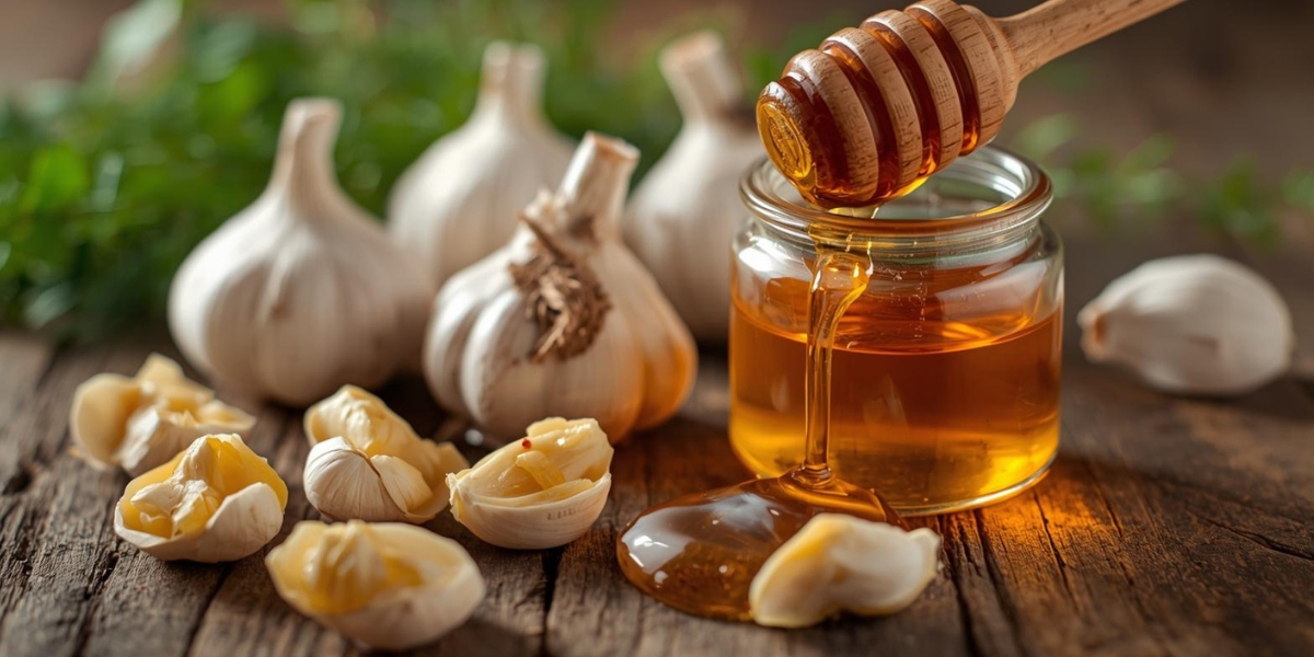 Raw garlic and honey used for natural libido support