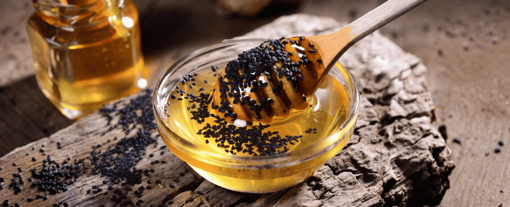 nigella sativa with raw honey mixture
